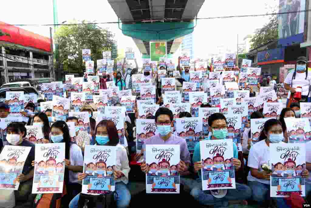 ရန်ကုန်မြို့က သနပ်ခါးတိုက်ပွဲ။ (ဖေဖော်ဝါရီ ၂၅၊ ၂၀၂၁)