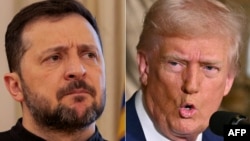 资料照片:美国总统特朗普和乌克拉总统泽连斯基。