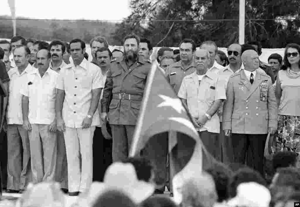 1978年8月4日,古巴领导人卡斯特罗参加公共活动