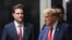 Donald Trump azali koleka liboso lya moponami ya kala ya Florida Matt Gaetz (G1) na Cour pénal ya Manhattan, New York City, 16 sanza ya mitano 2024.
