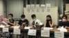 五个香港工会召开联合记者会。(徐凯鸣拍摄)