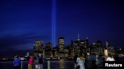 纽约曼哈顿2017年9月11日夜景(路透社)