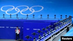 北京冬奥会的短道速滑赛场。(2022年2月1日)