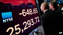 2019年5月13日美中贸易战升级,道琼斯工业平均指数在纽约证券交易所下跌。