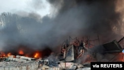 2022年2月24日,俄罗斯基辅地区遭到炮击的乌克兰国家边界警卫部队所在地。