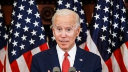 前美国副总统拜登在费城讲话。(2020年6月2日)