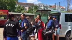 The Tibetan Women's Soccer team greet the Chinese team in Berlin, June 28, 2015. The Tibetan Women's Soccer team greet the Chinese team in Berlin, June 28, 2015.