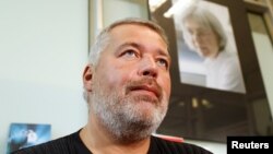 资料照:俄罗斯《新报》主编德米特里•穆拉托夫获2021年诺贝尔和平奖。