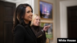 2025年2月12日,图尔西·加巴德在白宫宣誓就任国家情报总监。