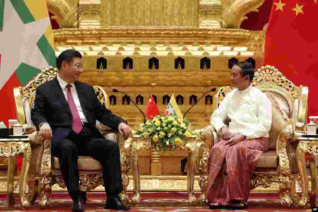 တရုတ်သမ္မတ Xi Jingping နဲ့ သမ္မတ ဦးဝင်းမြင့် တွေ့ဆုံ 