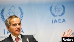 Tổng giám đốc IAEA Rafael Grossi trong một cuộc họp báo ở Vienna.