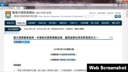 香港大学民意研究计划“市民的身份认同感”调查(网页截图)