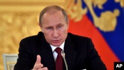 Президент Росії Володимир Путін на засіданні Ради з питань захисту прав людини, Москва, 14 жовтня 2014 р.