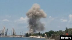 俄罗斯布良斯克州发生的一次爆炸。(2023年6月2日)