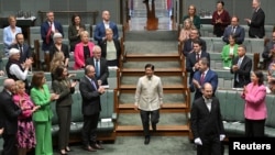 菲律宾总统费迪南德·小马科斯(Ferdinand Marcos Jr.)2024年2月29日到澳大利亚议会发表演讲。(AAP /路透社)