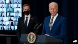 拜登总统2月4日在国务院发表演说阐述其外交政策 (美联社)