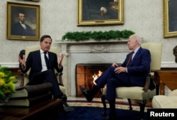 资料照:美国总统拜登2023年1月17日在白宫会晤荷兰首相马克‧吕特(Mark Rutte)。