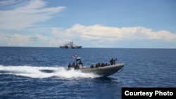 美军领导的2013年东南亚合作训练(SEACAT)海上联演在南中国海操演( 2013年9月7日,美国军方照片)