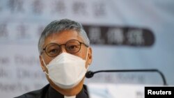 被梵蒂冈任命天主教香港教区下一任主教的周守仁2021年5月18日见记者(路透社)