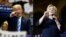 Ứng cử viên tổng thống Đảng Cộng hòa Donald Trump (trái) và ứng cử viên tổng thống Đảng Dân chủ Hillary Clinton (phải).