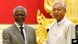 ကိုဖီ အာနန် နှင့် သမ္မတဦးထင်ကျော် တွေ့ဆုံ