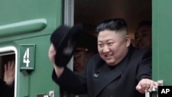 朝鲜领导人金正恩2023年9月11日乘专列前往俄罗斯访问。(朝鲜官方照片)