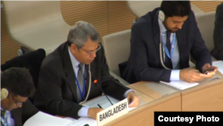 ကုလသမဂ္ဂဆိုင်ရာ ဘင်္ဂလားဒေ့ရှ် သံအမတ် M Shameem Ahsan ရှင်းလင်းစဉ် (web tv UN)