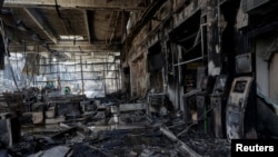 乌克兰哈尔科夫市一个购物中心25日遭到俄罗斯空袭。(2024年5月26日)