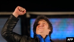 阿根廷极右派总统当选人哈维尔·米莱(Javier Milei)(法新社2023年11月16日资料图)
