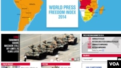 记者无国界网站截屏(2014年6月3日)