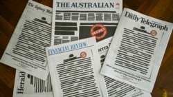 Australia သတင်းစာကြီးတွေ သတင်းလွတ်လပ်ခွင့် ဆန္ဒထုတ်ဖော် Australia သတင်းစာကြီးတွေ သတင်းလွတ်လပ်ခွင့် ဆန္ဒထုတ်ဖော်