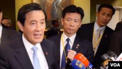 马英九谈对外关系(美国之音包小祥拍摄)