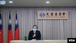 台湾启动对香港抗争者的援助,陆委会主委陈明通6月18日召开记者会,公布香港人道援助关怀行动专案(美国之音黄丽玲摄)