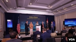 哈利法克斯国际安全论坛方召开的发布会,美国跨党派国会参议员支持台湾的安全符合美国利益。