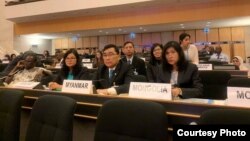 ဆွစ်ဇာလန်နိုင်ငံ ဂျီနီဗာ UNHCR အမှုဆောင်ကော်မတီ အစည်းအဝေး ဝန်ကြီး ဒေါက်တာ ဝင်းမြတ်အေး တက်ရောက်။ (ဓာတ်ပုံ - ပြန်ကြားရေး ဝန်ကြီးဌာန)