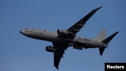 资料照片:美国海军的P-8A波塞冬巡逻机。