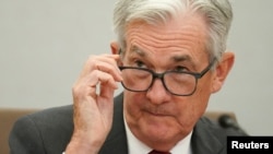 资料照片:美联储主席鲍威尔在华盛顿发表讲话。(2022年9月23日)