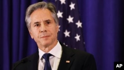 资料照片:2024年9月27日,美国国务卿安东尼·布林肯在纽约举行新闻发布会。