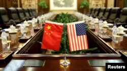 美中两国在北京举行贸易谈判的会场。(资料照片)
