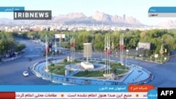 A handout image grab made available by the Iranian state TV, the Islamic Republic of Iran Broadcasting (IRIB), shows what the TV said was a live picture of the city of Isfahan early on April 19, 2024, following reports of explosions heard in the province