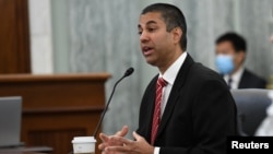 资料照片:美国联邦通讯委员会主席帕伊在参议院作证。(2020年6月24日)