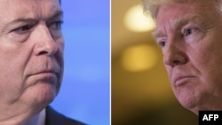 前联邦调查局局长科米和美国总统川普(右)